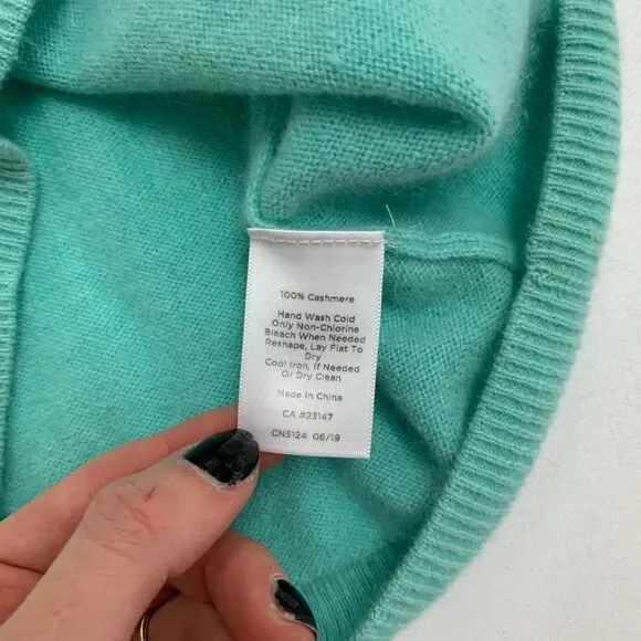 Talbots Sweater Womens XS Extra Small Candy Green Pure Cashmere V Neck Pullover - Picture 8 of 10